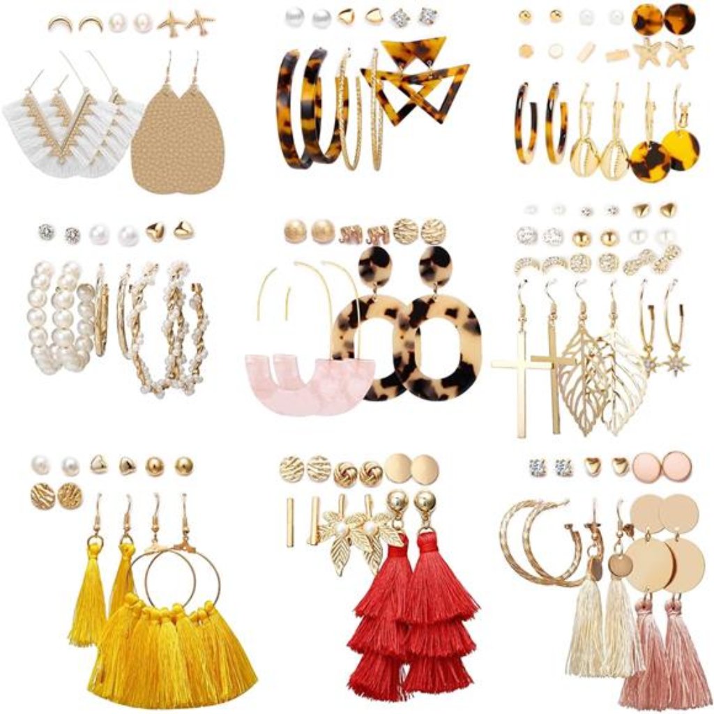 Earrings Set For Women Girls, Funtopia Fashion Tassel Earrings Acrylic Hoop